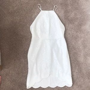 White short lace dress